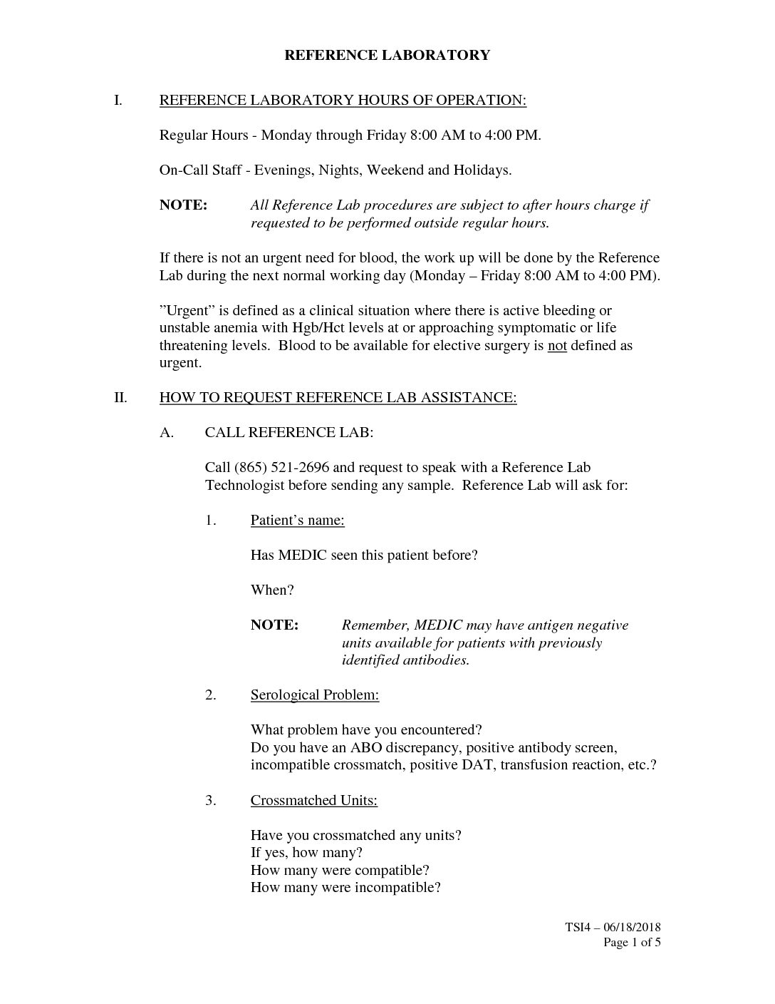 Reference Laboratory MEDIC Regional Blood Center