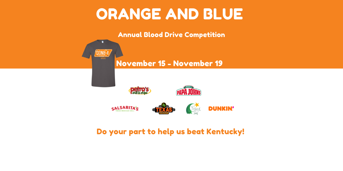 Orange And Blue Returns Medic Regional Blood Center